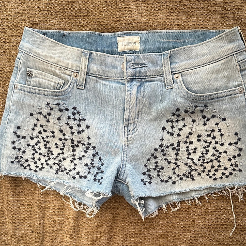 Hudson Kenzie Cut Off Light Blue Distressed Jean Shorts Size 26